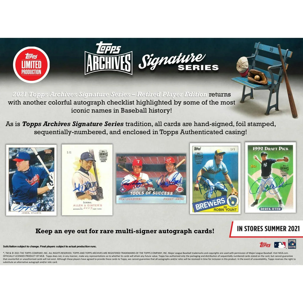 2021 Topps Archives Signature Series Retired Player Edition Baseball Hobby Box (Ships Sealed Only)