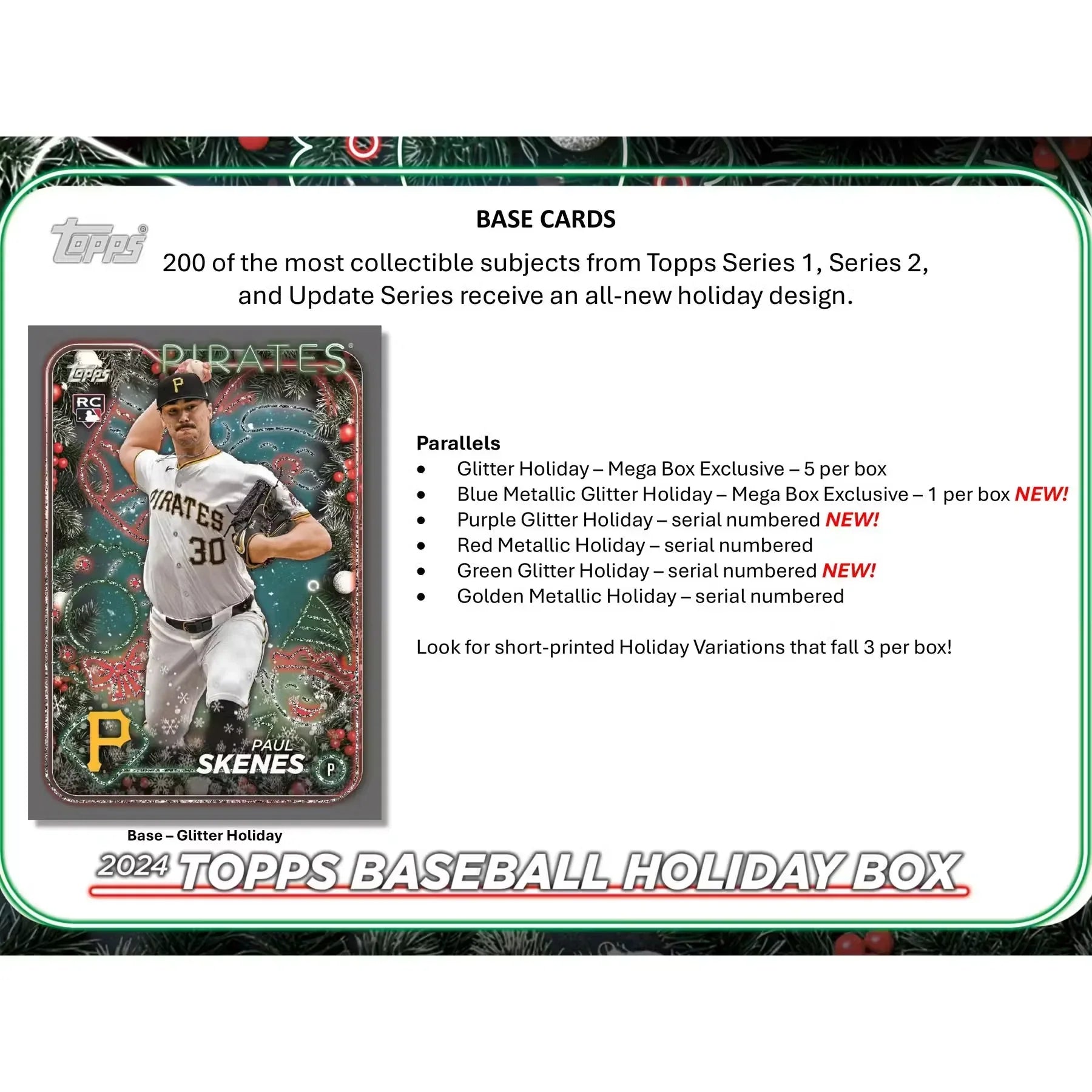 2024 Topps Holiday Baseball Mega Box (Ships Sealed Only) - D