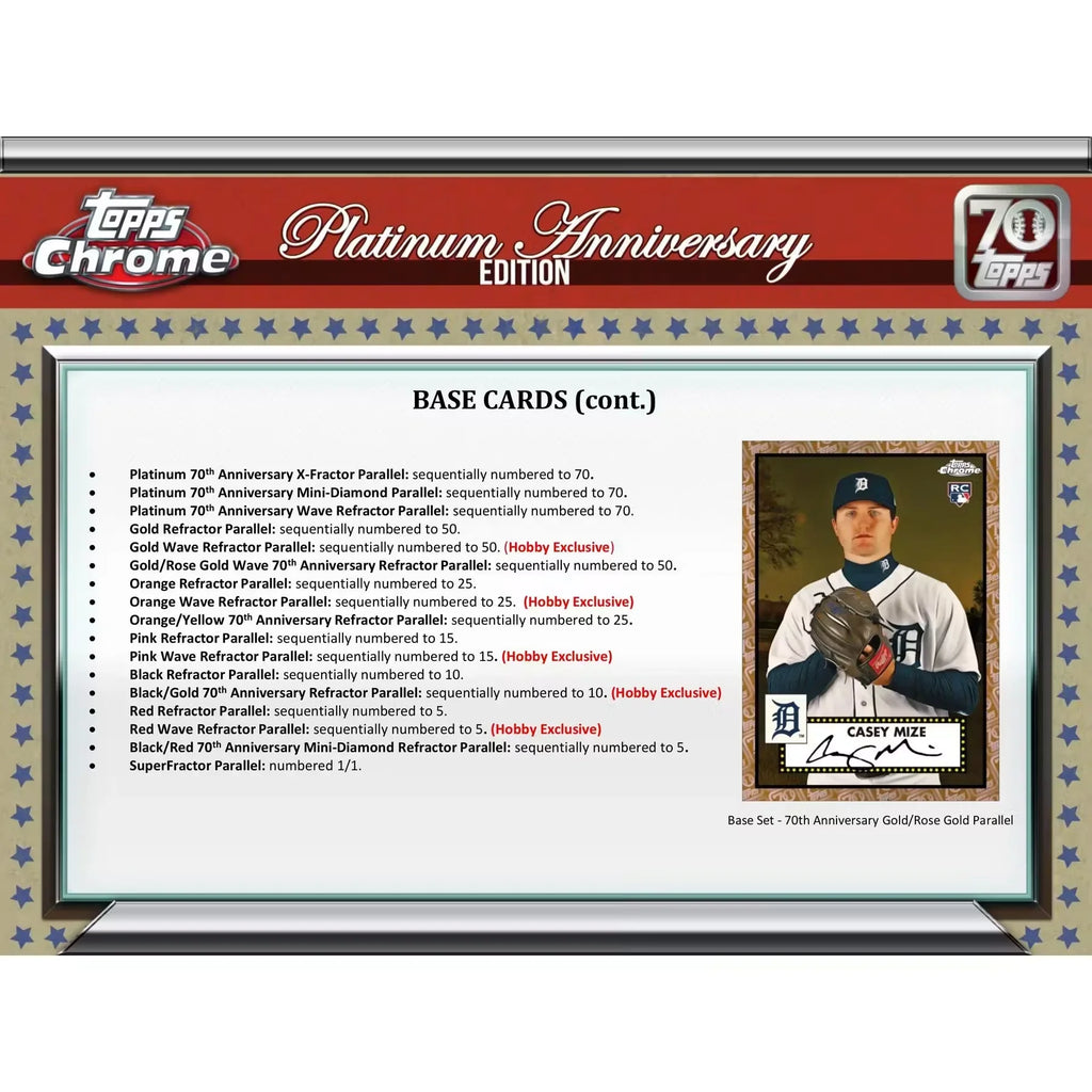 2021 Topps Chrome Platinum Anniversary Baseball Hobby Lite Box (Ships Sealed Only)