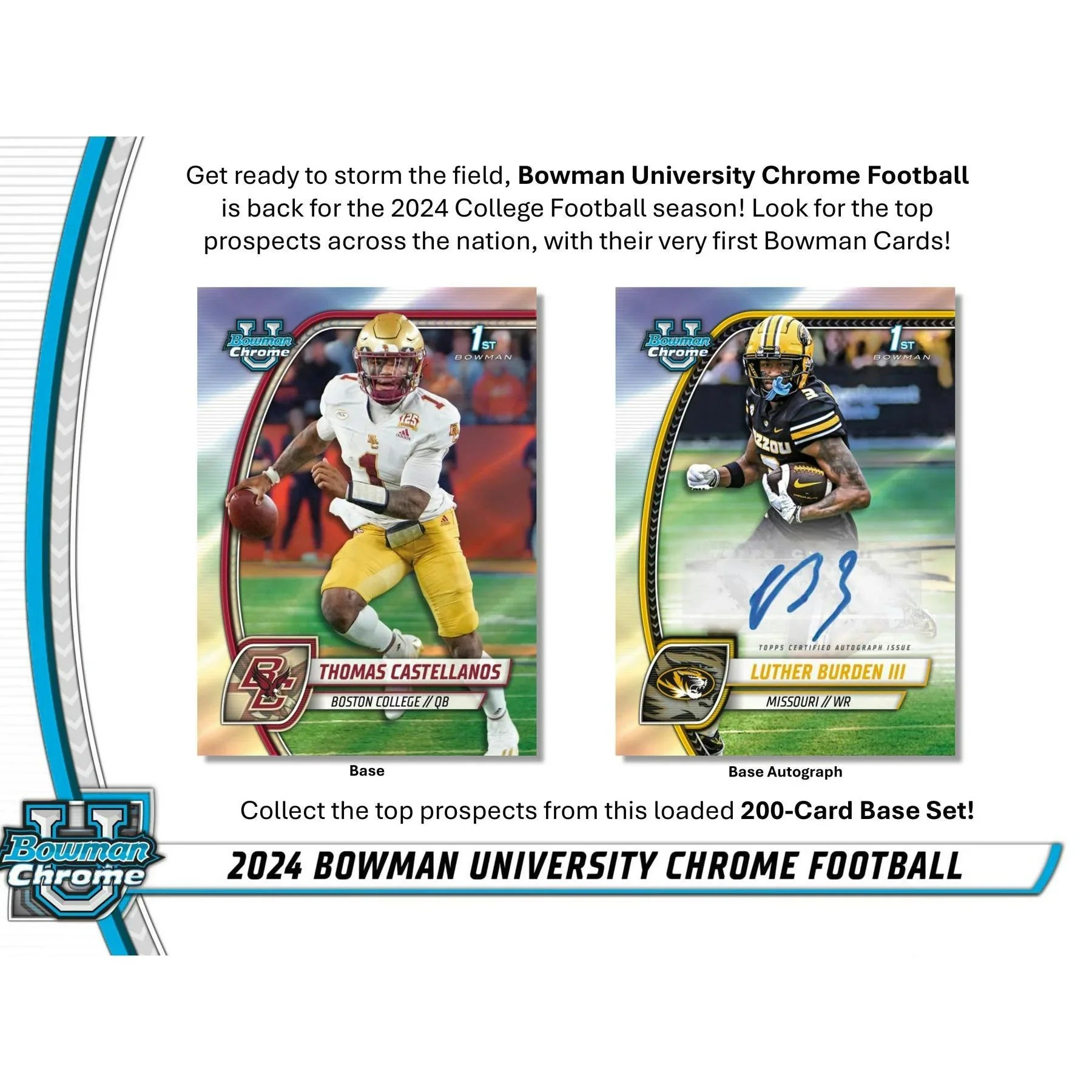 2024 Bowman University Chrome Football Blaster 40 Box Case (Ships Sealed Only) - D2
