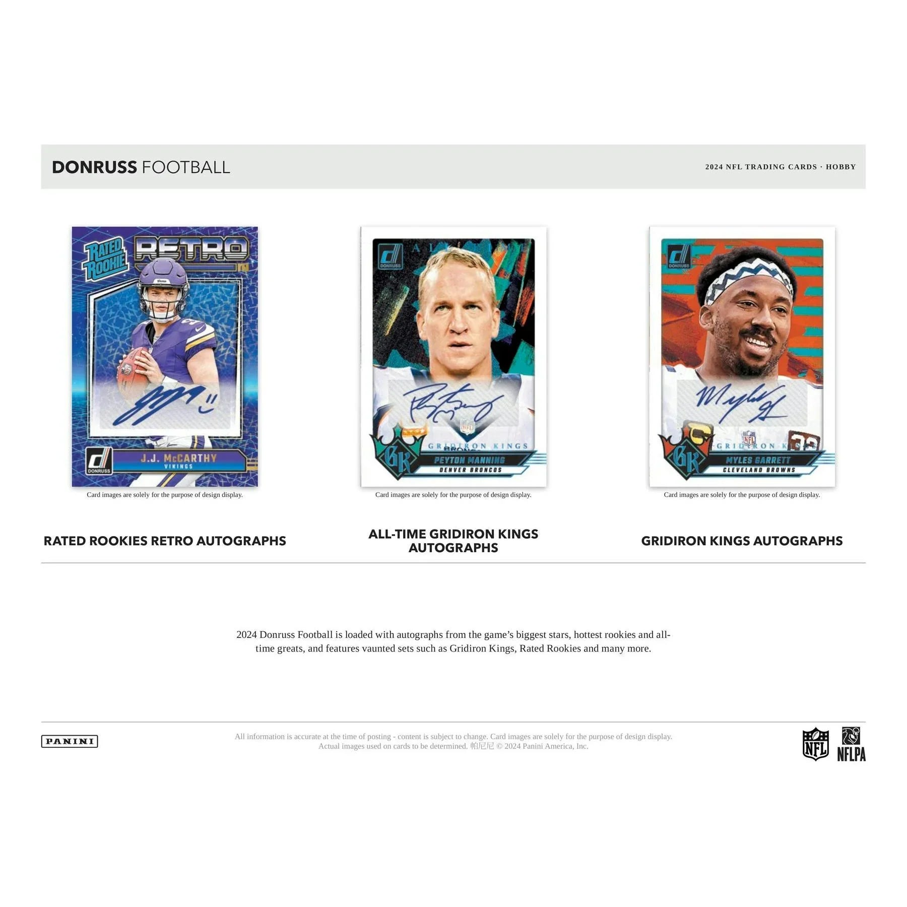 2024 Panini Donruss Football Hobby Box (Ships Sealed Only) - D
