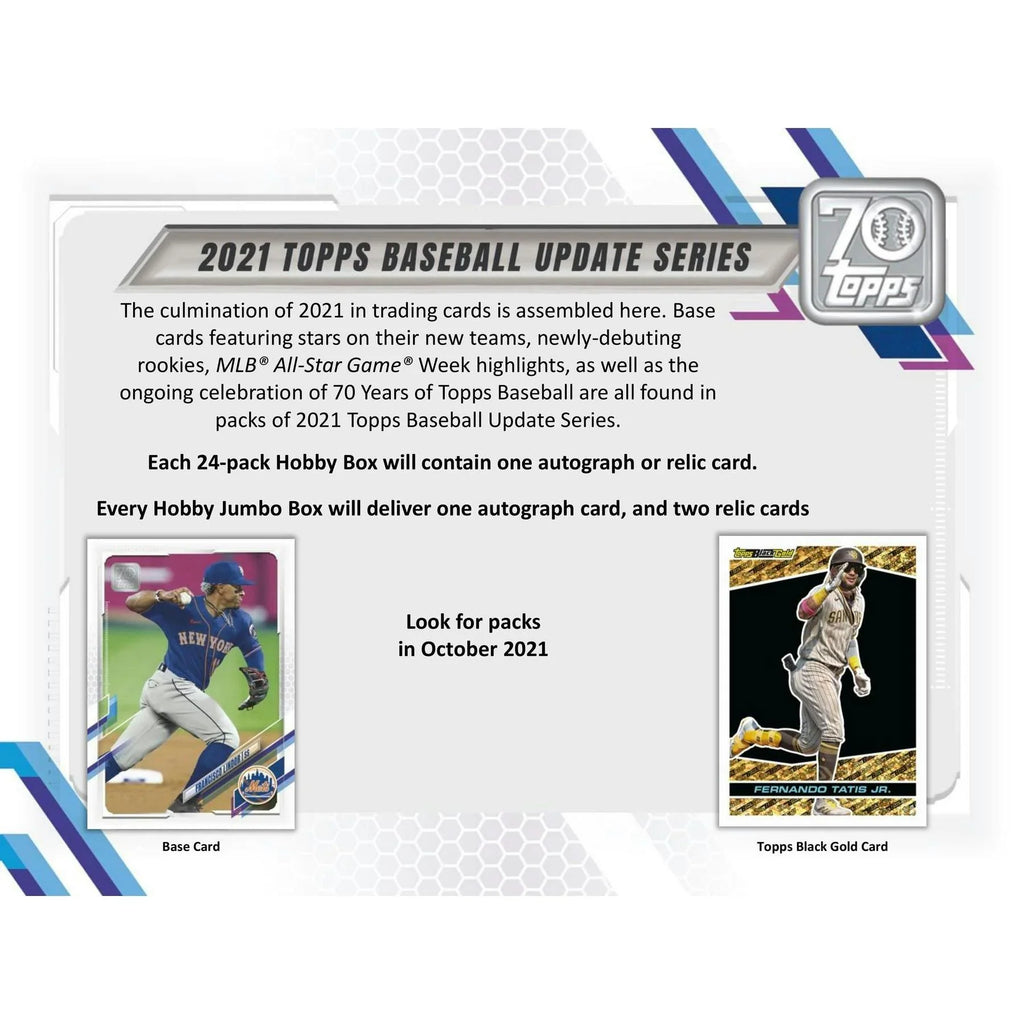 2021 Topps Update Series Baseball Hobby Box (Ships Sealed Only) - D