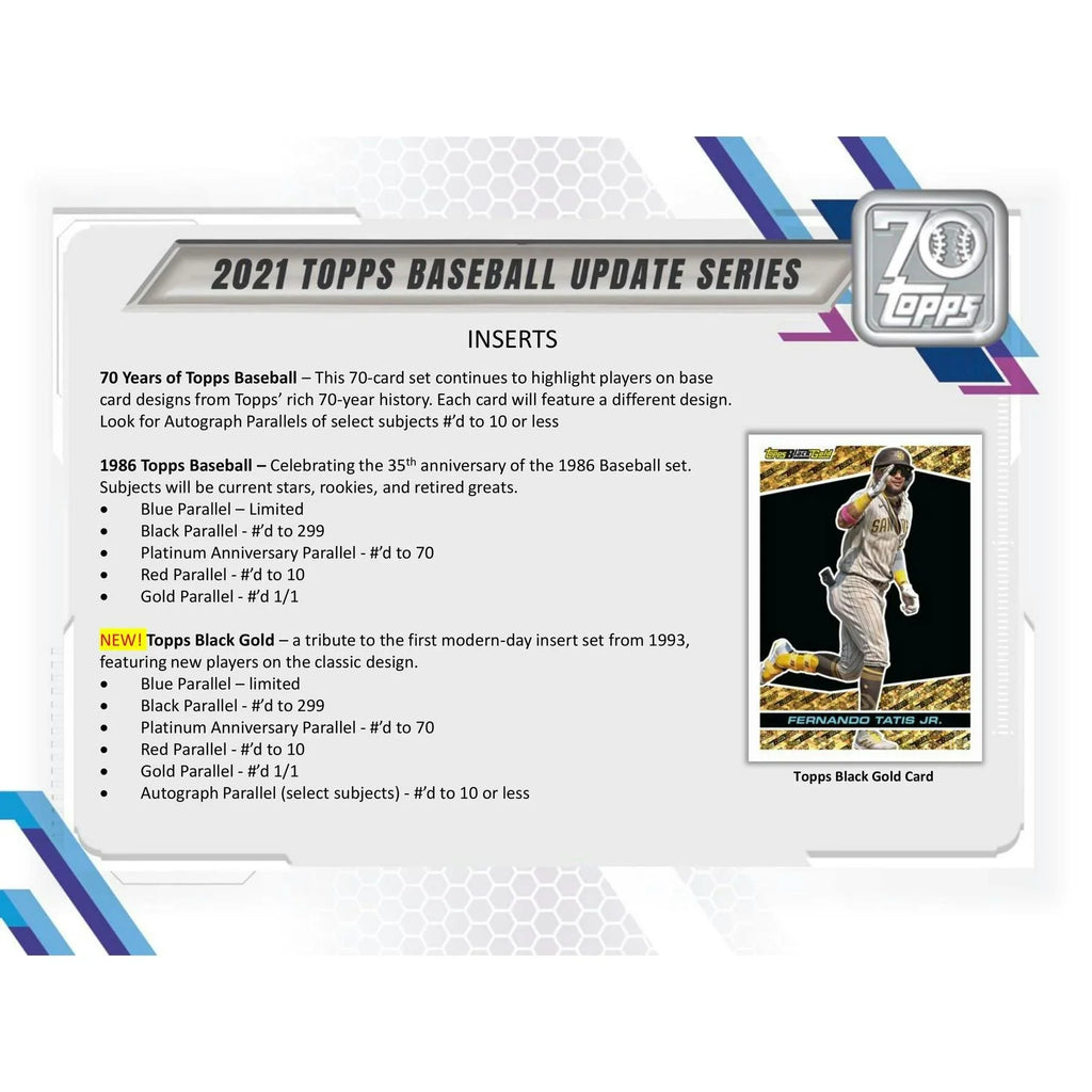 2021 Topps Update Series Baseball Hobby Box (Ships Sealed Only) - D