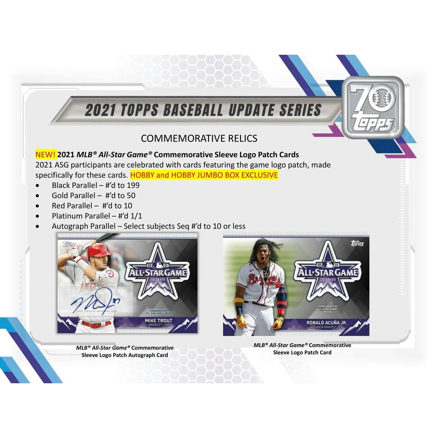 2021 Topps Update Series Baseball Hobby Box (Ships Sealed Only) - D