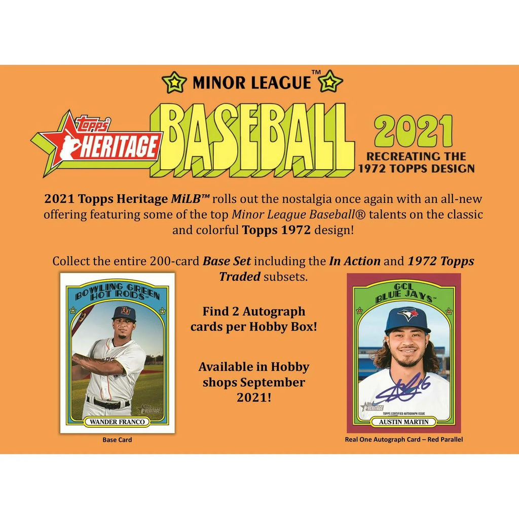 2021 Topps Heritage Minor League Baseball Hobby Box (Ships Sealed Only) - D