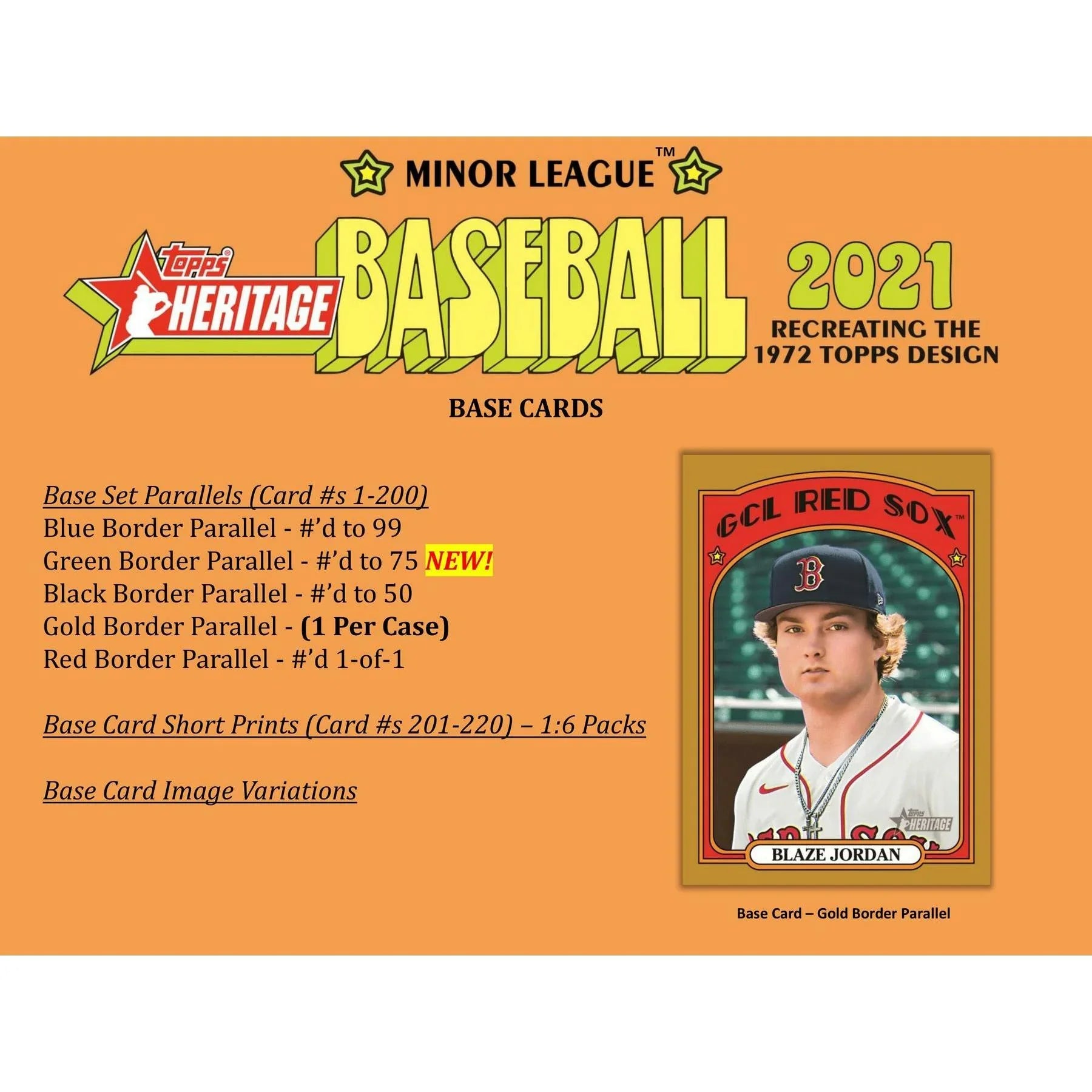 2021 Topps Heritage Minor League Baseball Hobby Box (Ships Sealed Only) - D