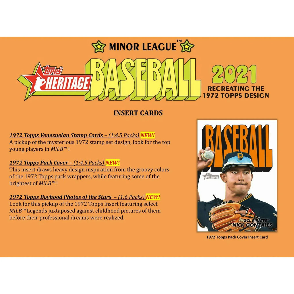 2021 Topps Heritage Minor League Baseball Hobby Box (Ships Sealed Only) - D