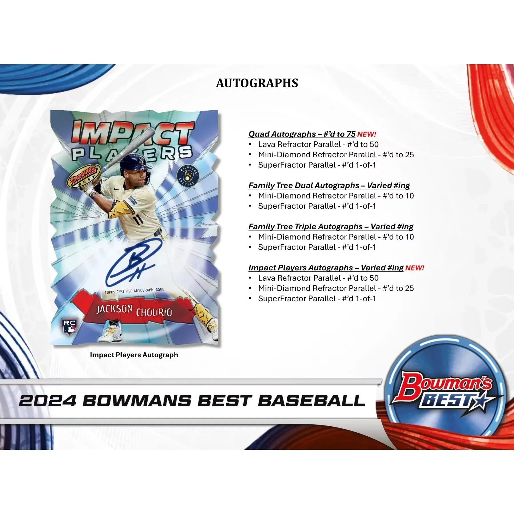 2024 Bowman's Best Baseball Hobby 8-Box Case | Chrome Autographs (Ships Sealed Only)