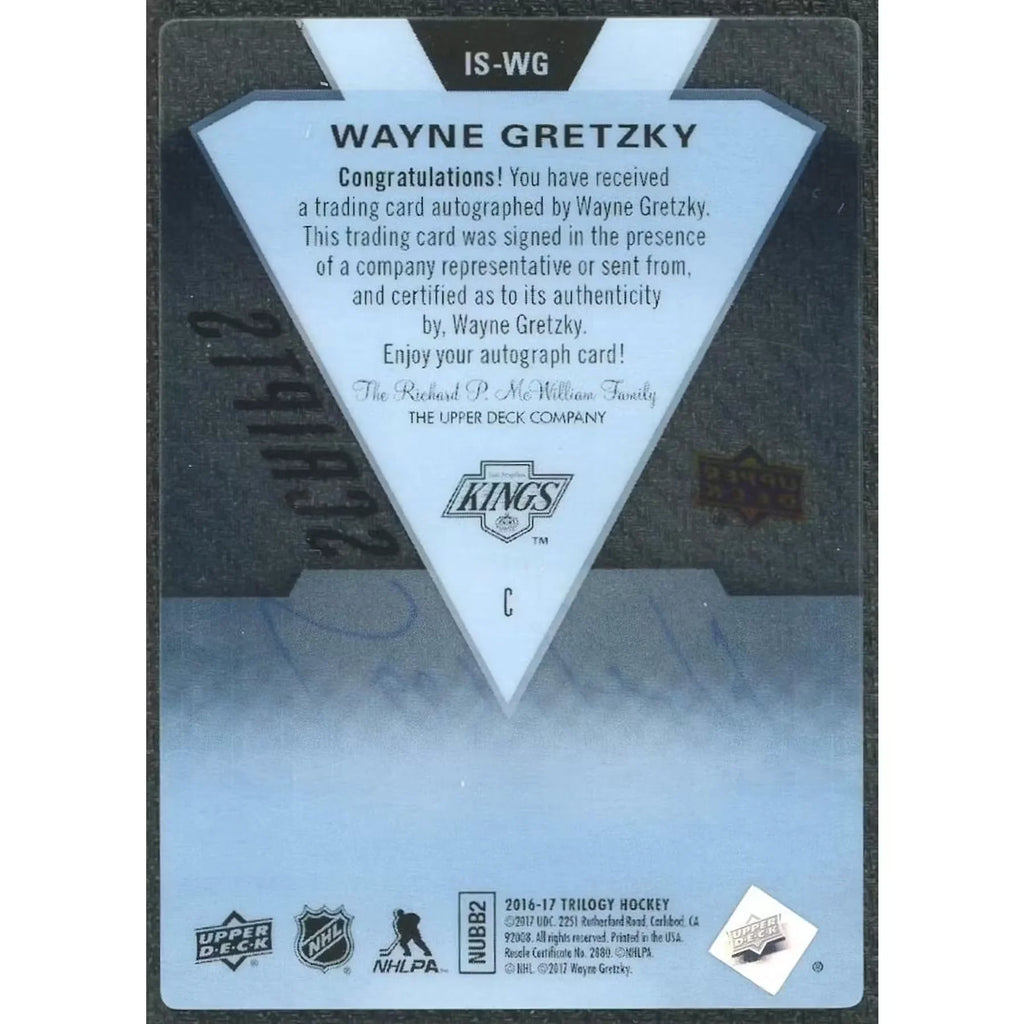 Wayne Gretzky Signed 2016-17 Upper Deck Trilogy Card | Scripts Auto