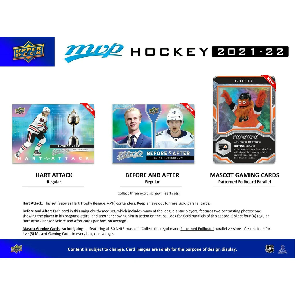 2021 22 Upper Deck MVP Hockey Hobby Box (Ships Sealed Only) - D