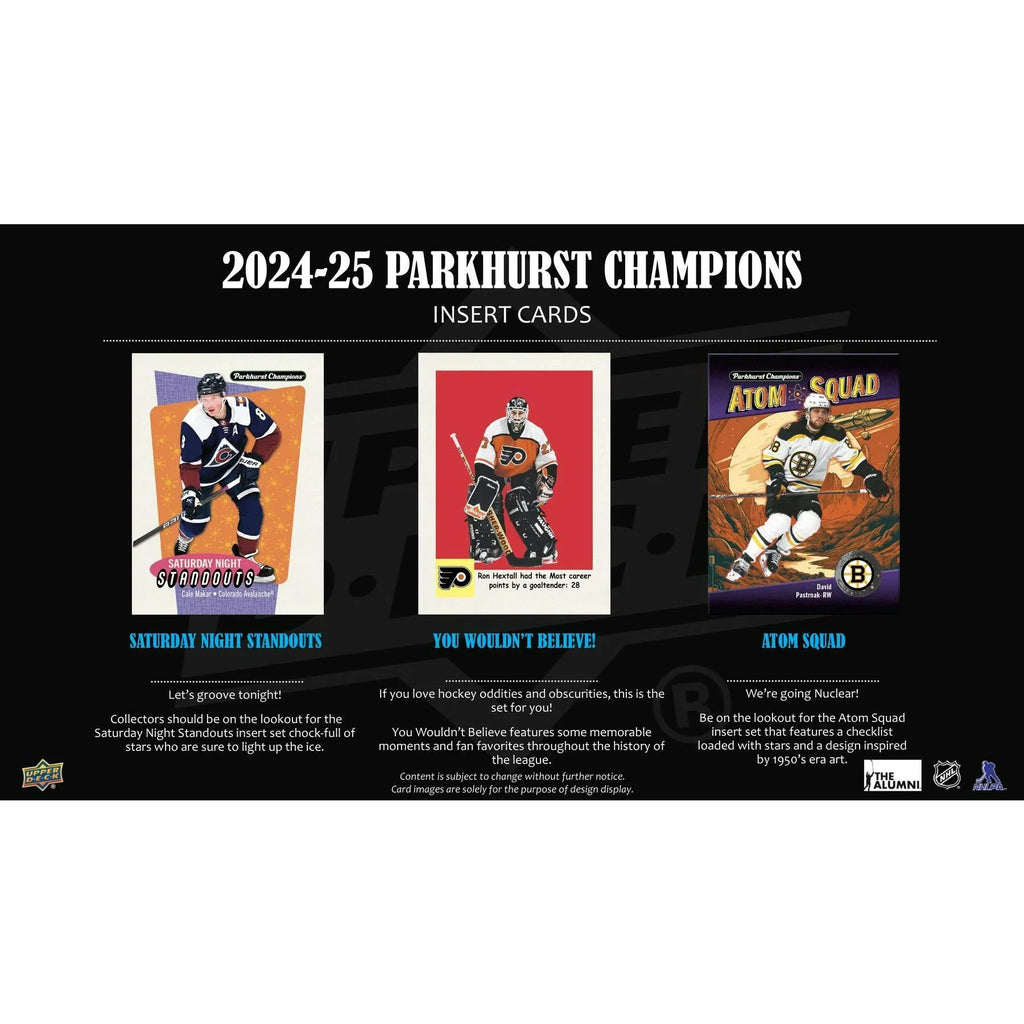 2024 25 Upper Deck Parkhurst Champions Hockey Hobby Box (Ships Sealed Only)