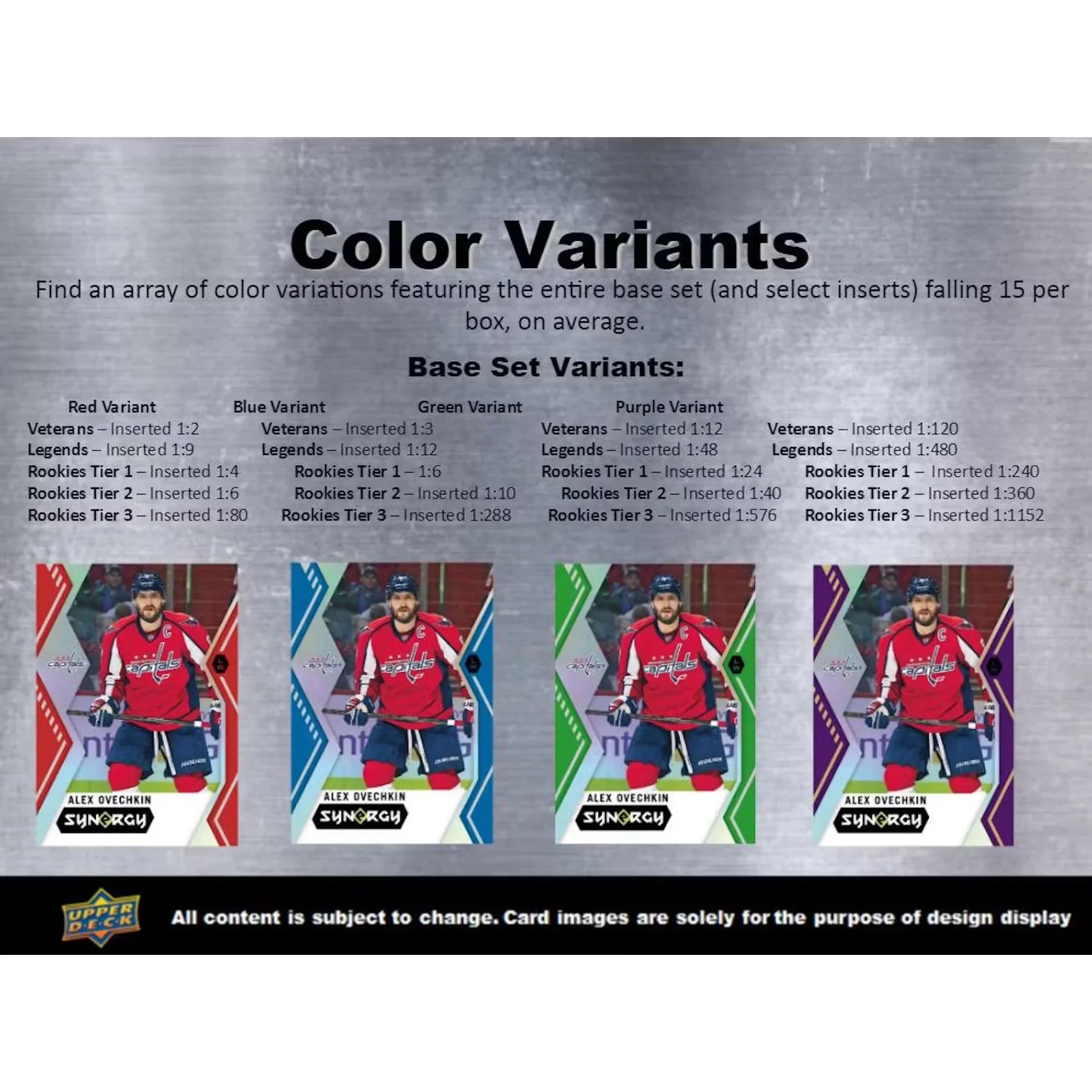 2017-18 Upper Deck Synergy Hockey Hobby Box | 15 Colored Variants (Ships Sealed Only)