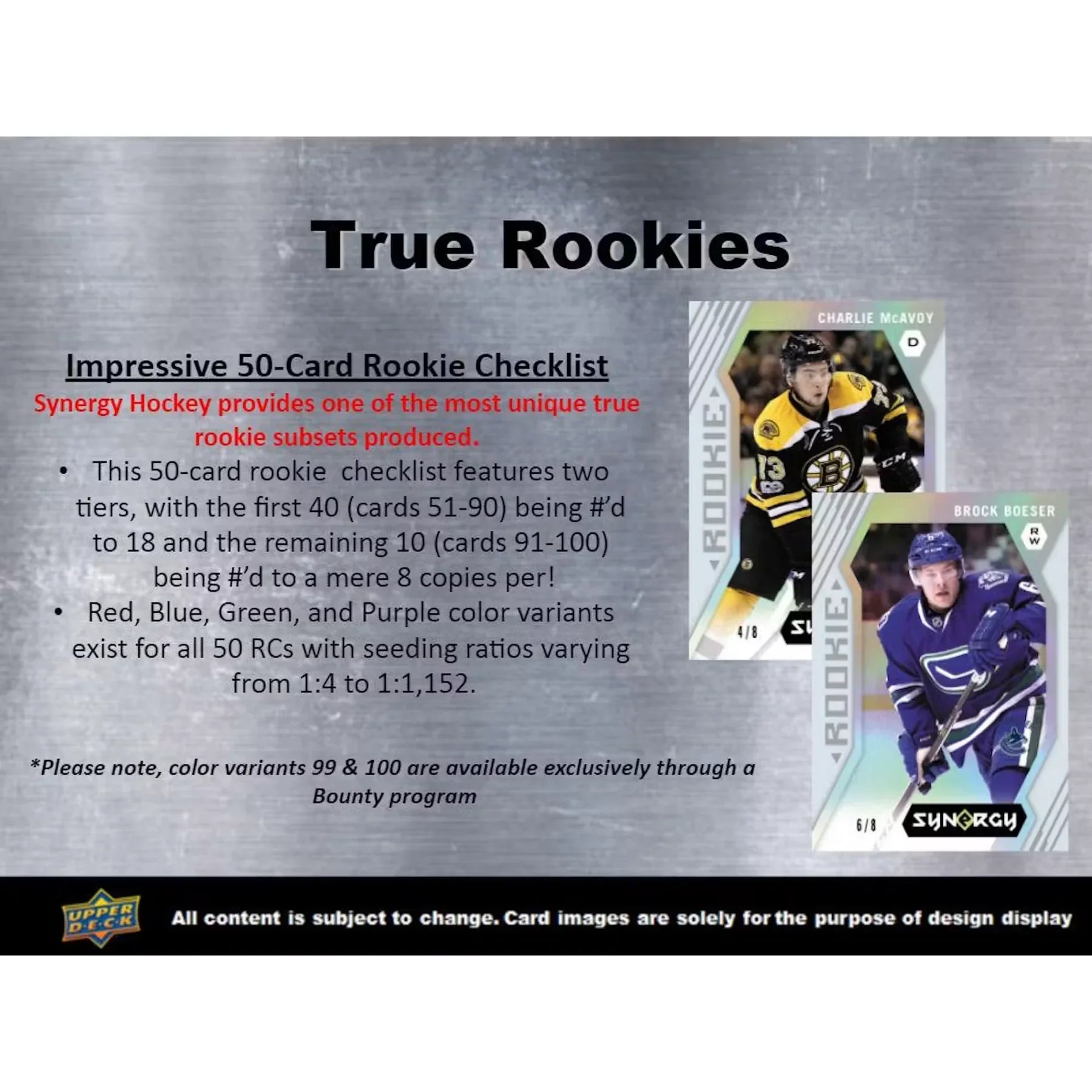 2017-18 Upper Deck Synergy Hockey Hobby Box | 15 Colored Variants (Ships Sealed Only)