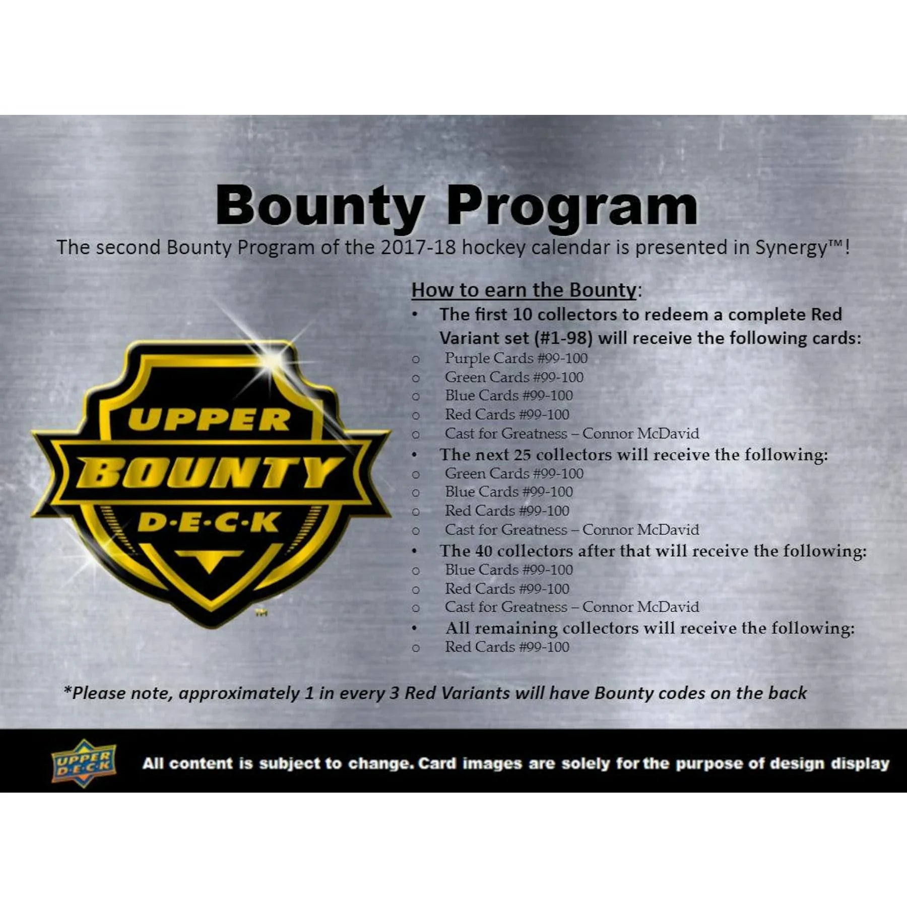 2017-18 Upper Deck Synergy Hockey Hobby Box | 15 Colored Variants (Ships Sealed Only)