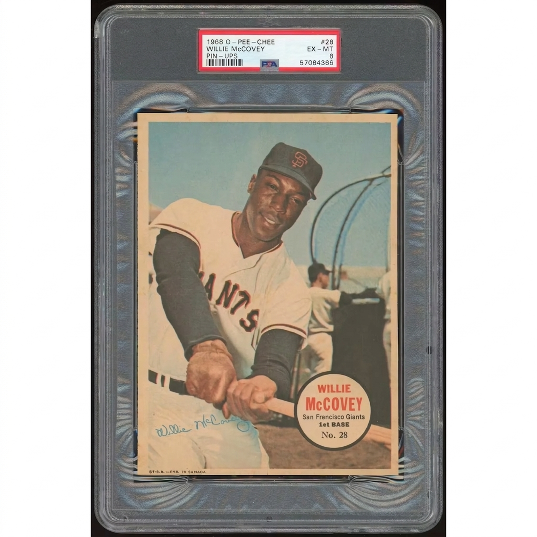 Willie McCovey 1968 O-Pee-Chee Pin-Ups #28 | PSA 6 Highest Graded