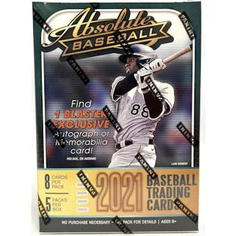 2021 Panini Absolute Baseball 5 Pack Blaster Box (Ships Sealed Only)