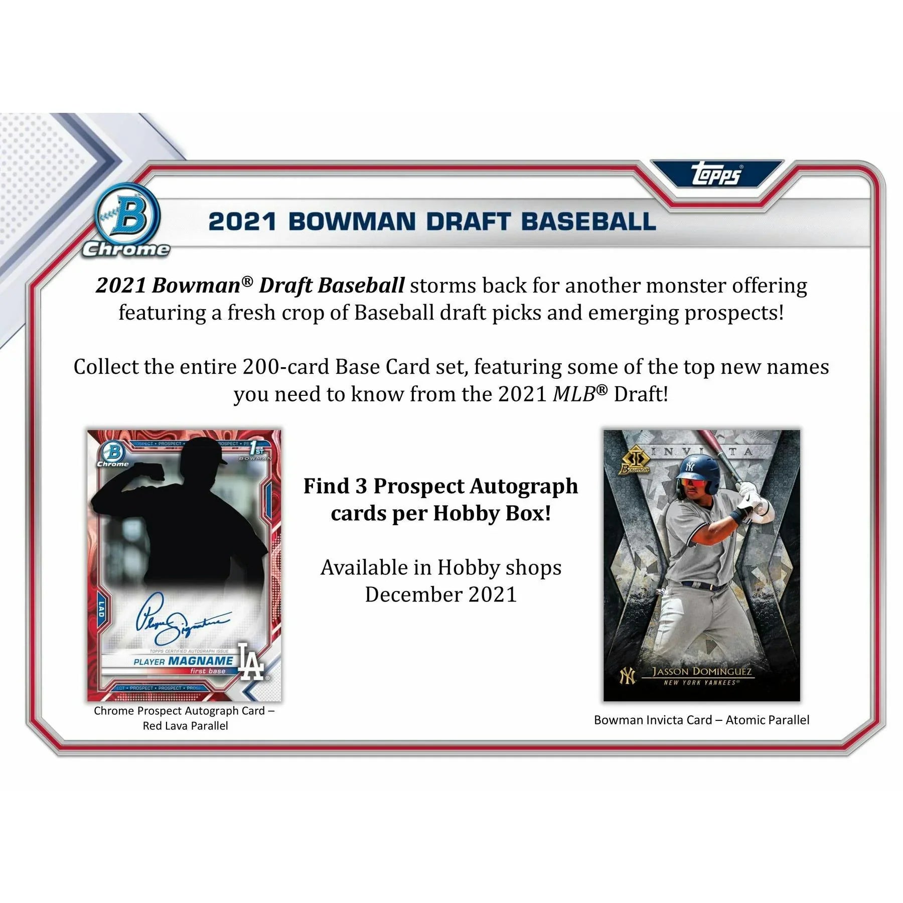 2021 Bowman Draft Baseball Hobby Jumbo Box (Ships Sealed Only)