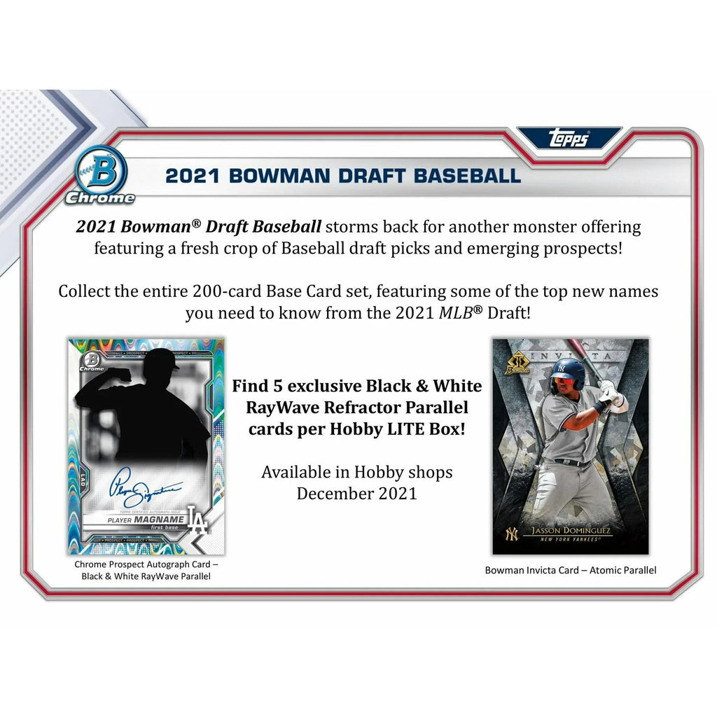 2021 Bowman Draft Baseball Hobby LITE Box (Ships Sealed Only)
