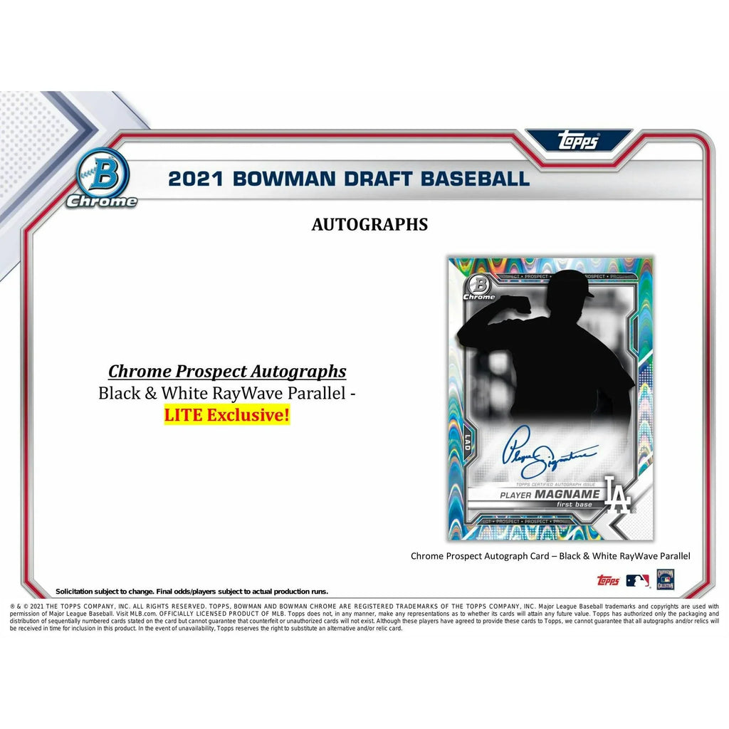 2021 Bowman Draft Baseball Hobby LITE Box (Ships Sealed Only)