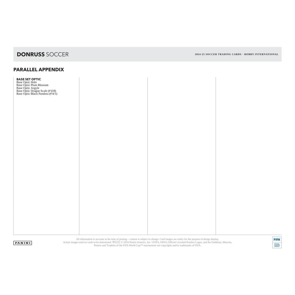 2024-25 Panini Donruss Soccer International Hobby 12-Box Case (Ships Sealed Only)
