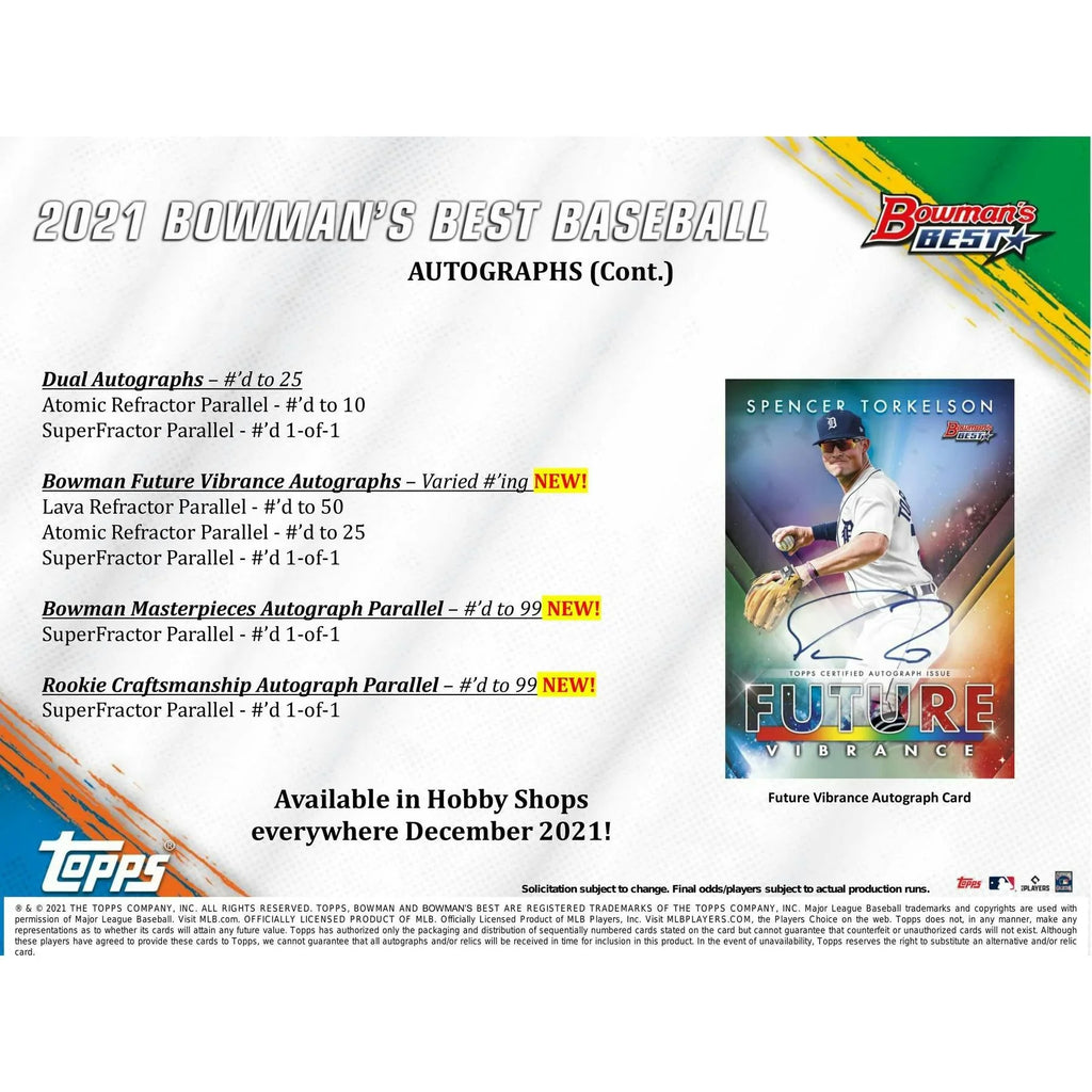 2021 Bowman s Best Baseball Hobby Box (Ships Sealed Only) - D