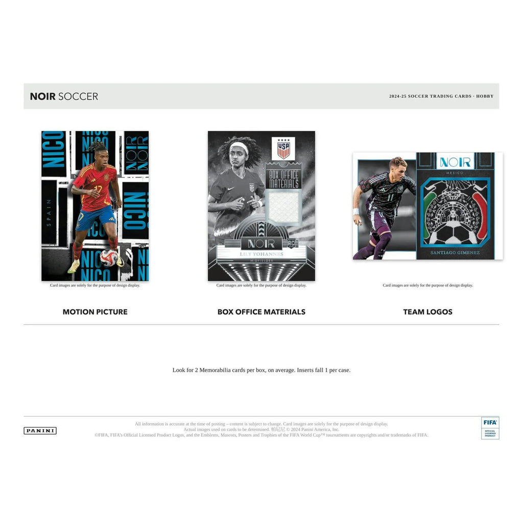 2024 25 Panini Noir Soccer Hobby Box Premium Edition (Ships Sealed Only)