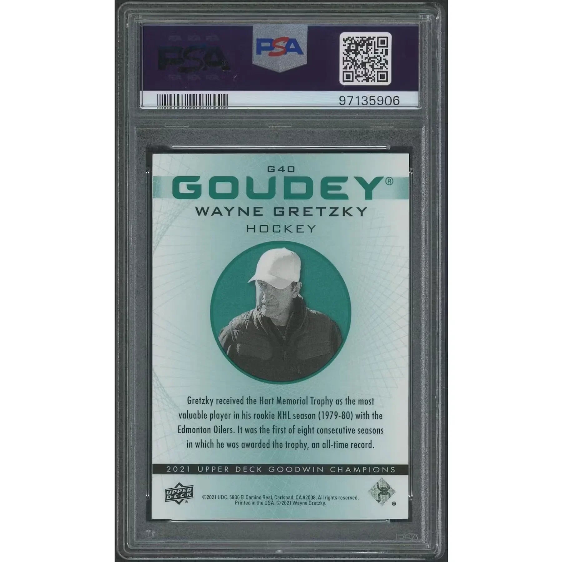 Wayne Gretzky 2021 Upper Deck Goodwin Champions Hockey Card | PSA 10 Gem Mint