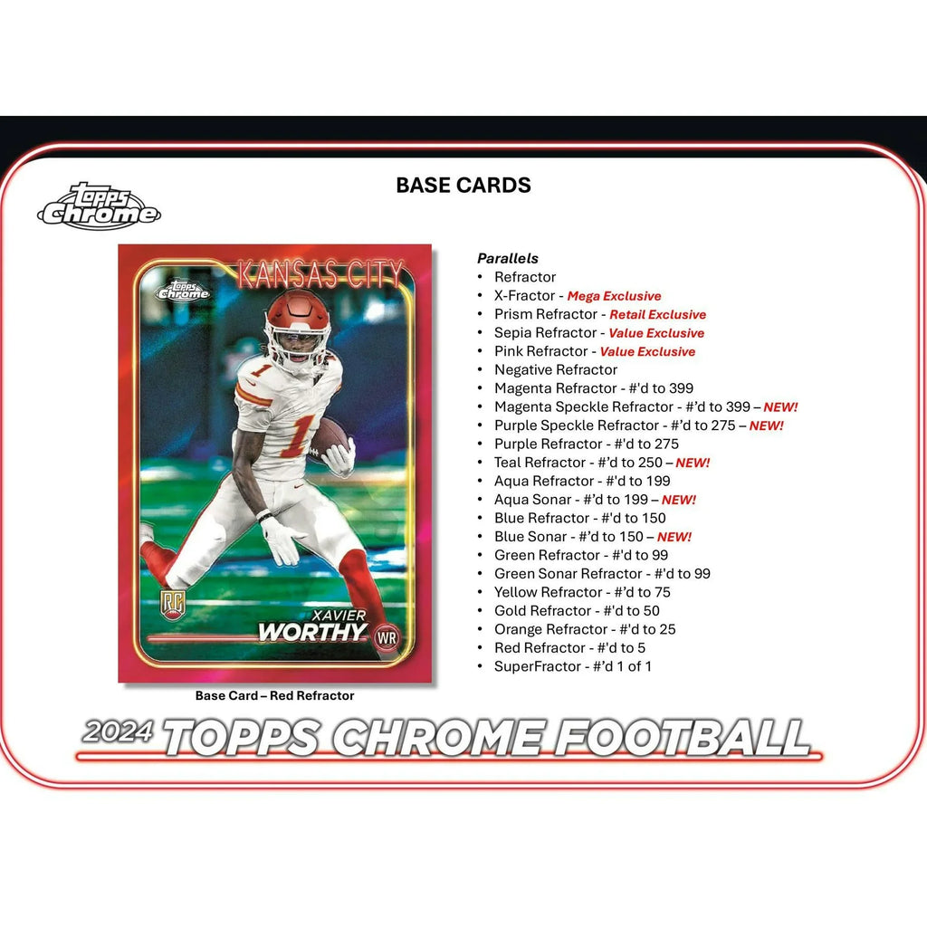 2024 Topps Chrome Football Mega 20 Box Case (Ships Sealed Only) - D2