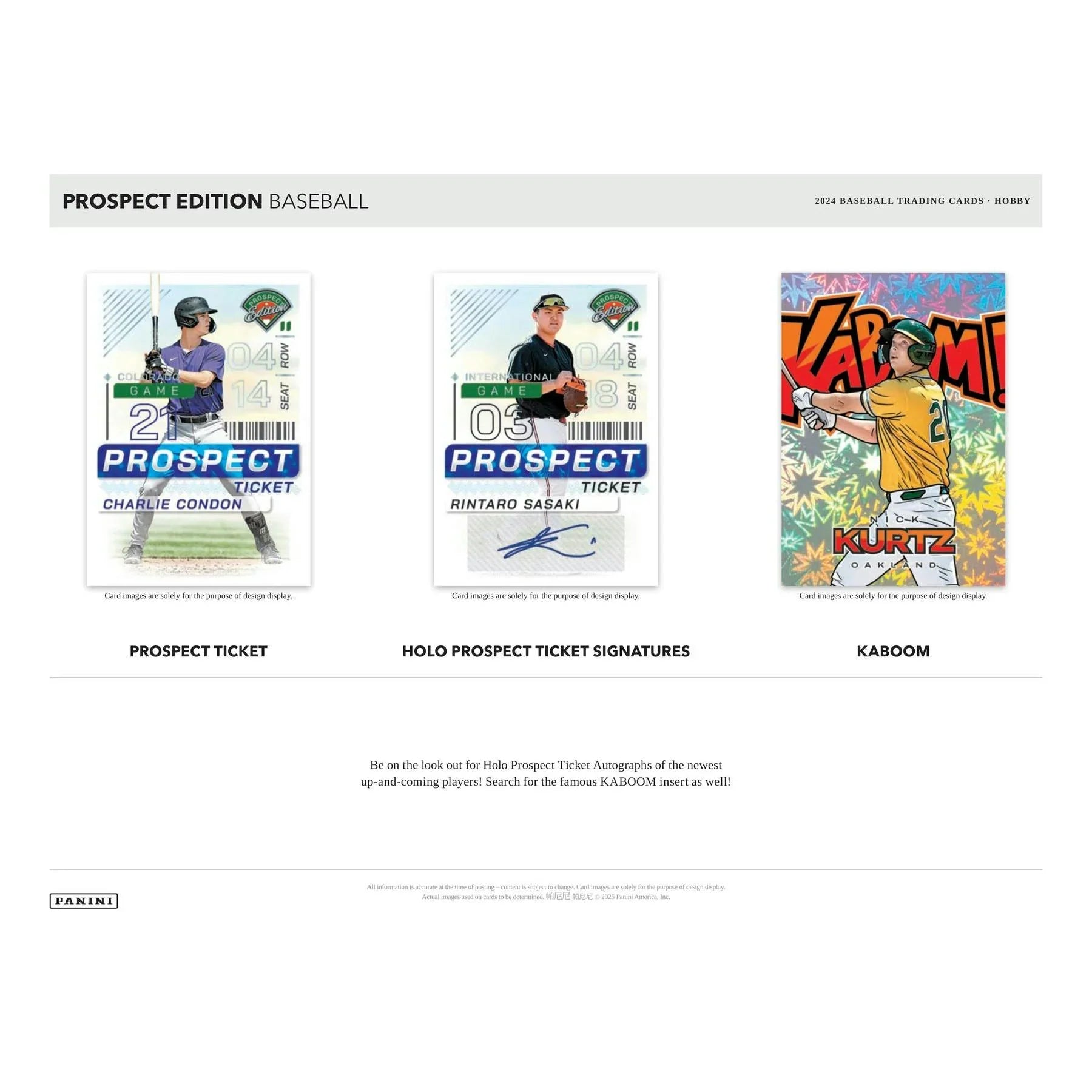 2024 Panini Prospect Edition Baseball Hobby 20 Box Case (Ships Sealed Only) - D2
