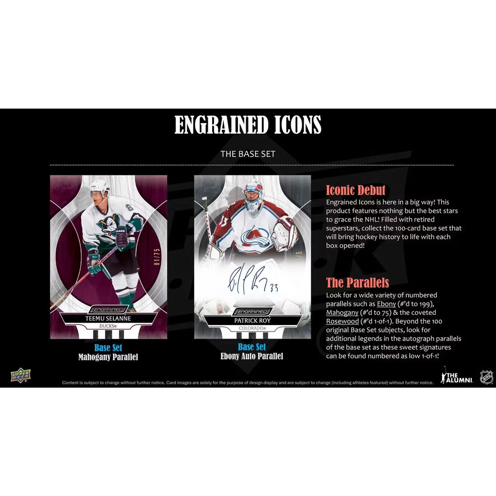2024 25 Upper Deck Engrained Icons Hockey Hobby Box (Ships Sealed Only)