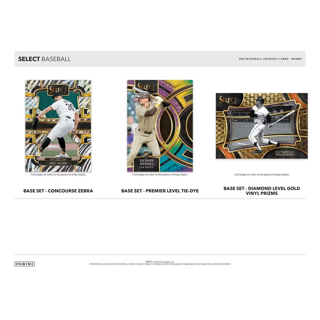 2024 Panini Select Baseball Hobby 12-Box Case (Ships Sealed Only)