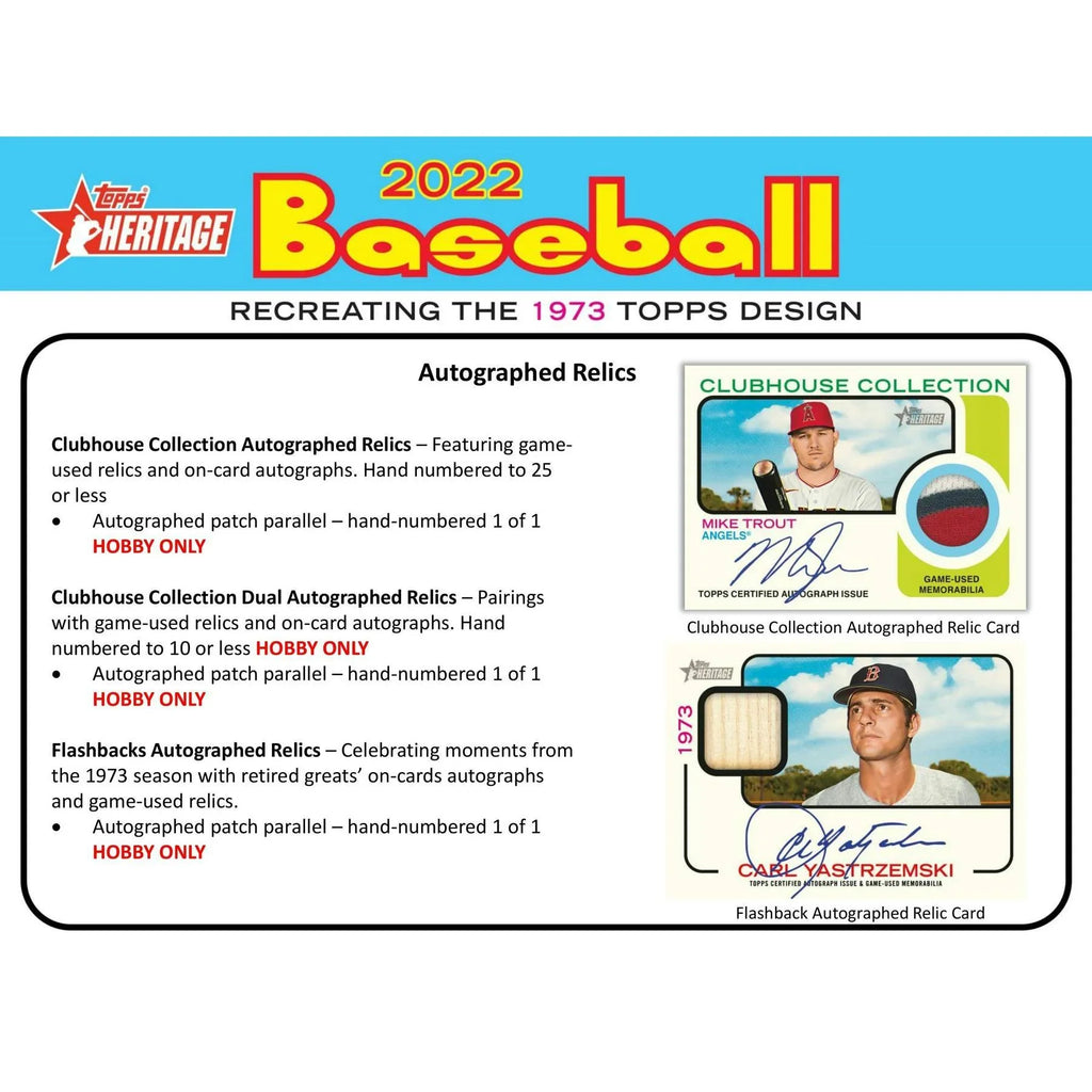2022 Topps Heritage Baseball Hobby Box (Ships Sealed Only) - D