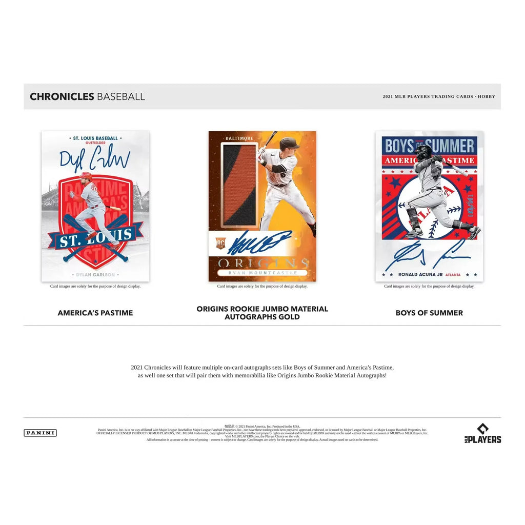 2021 Panini Chronicles Baseball Hobby 16 Box Case (Ships Sealed Only)