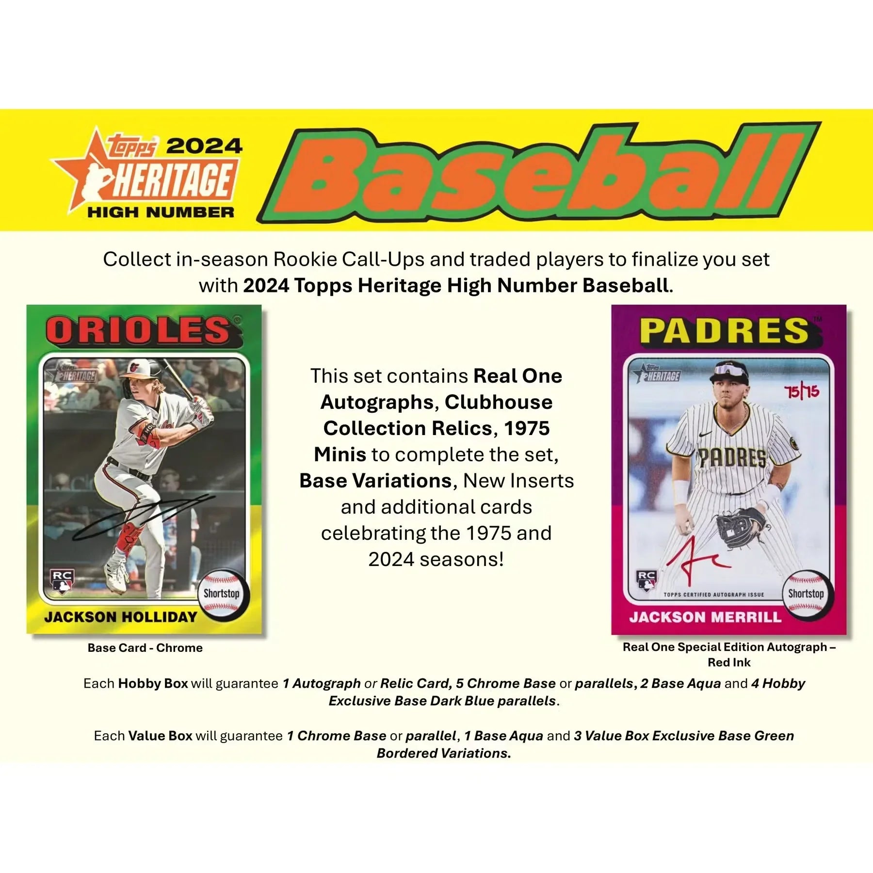 2024 Topps Heritage High Number Baseball Hobby Box (Ships Sealed Only) - D