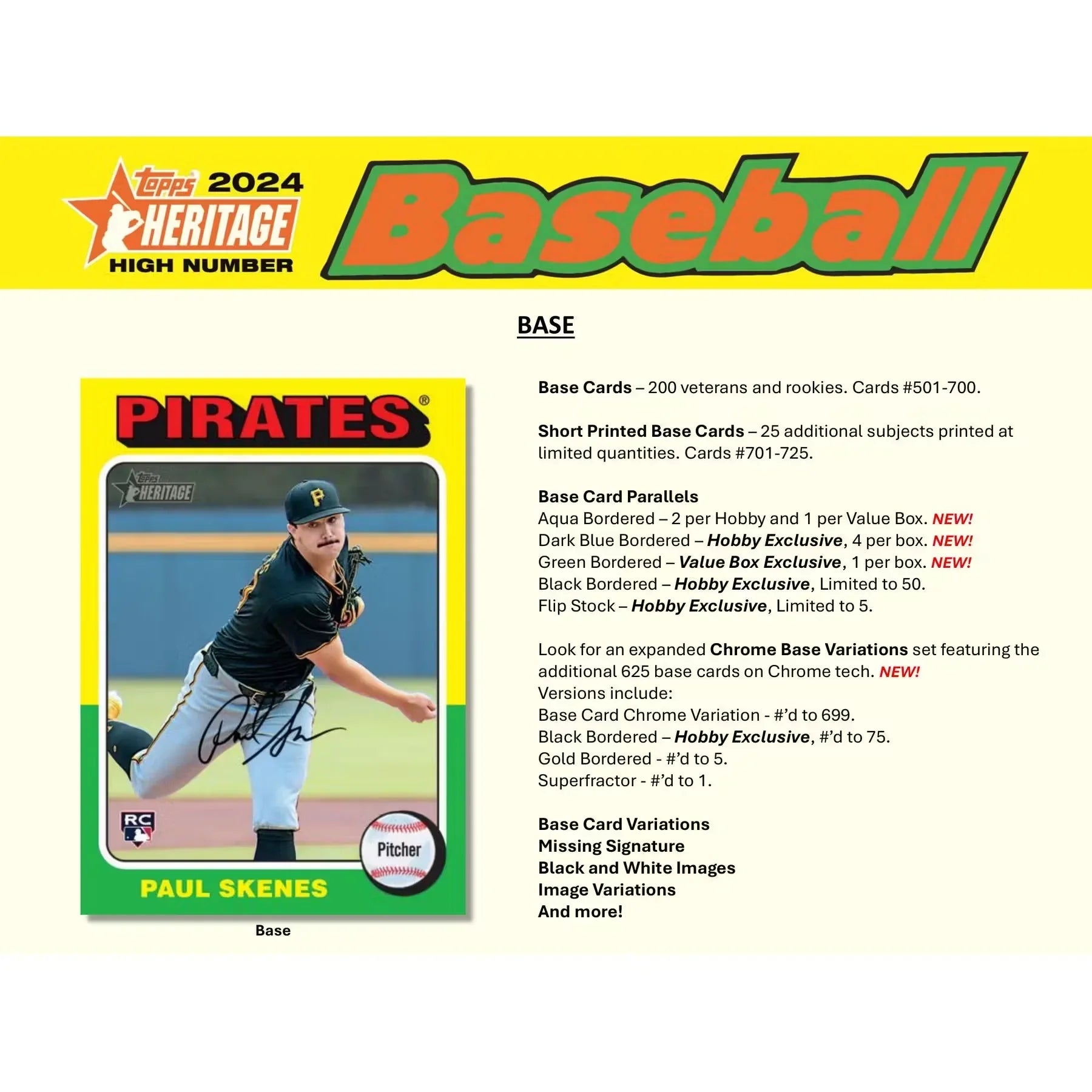 2024 Topps Heritage High Number Baseball Hobby Box (Ships Sealed Only)