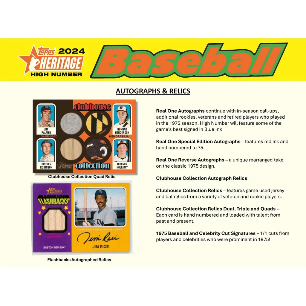 2024 Topps Heritage High Number Baseball Hobby Box (Ships Sealed Only) - D
