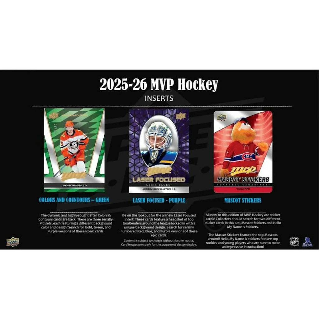 2025 26 Upper Deck MVP Hockey Hobby 20 Box Case (Ships Sealed Only)