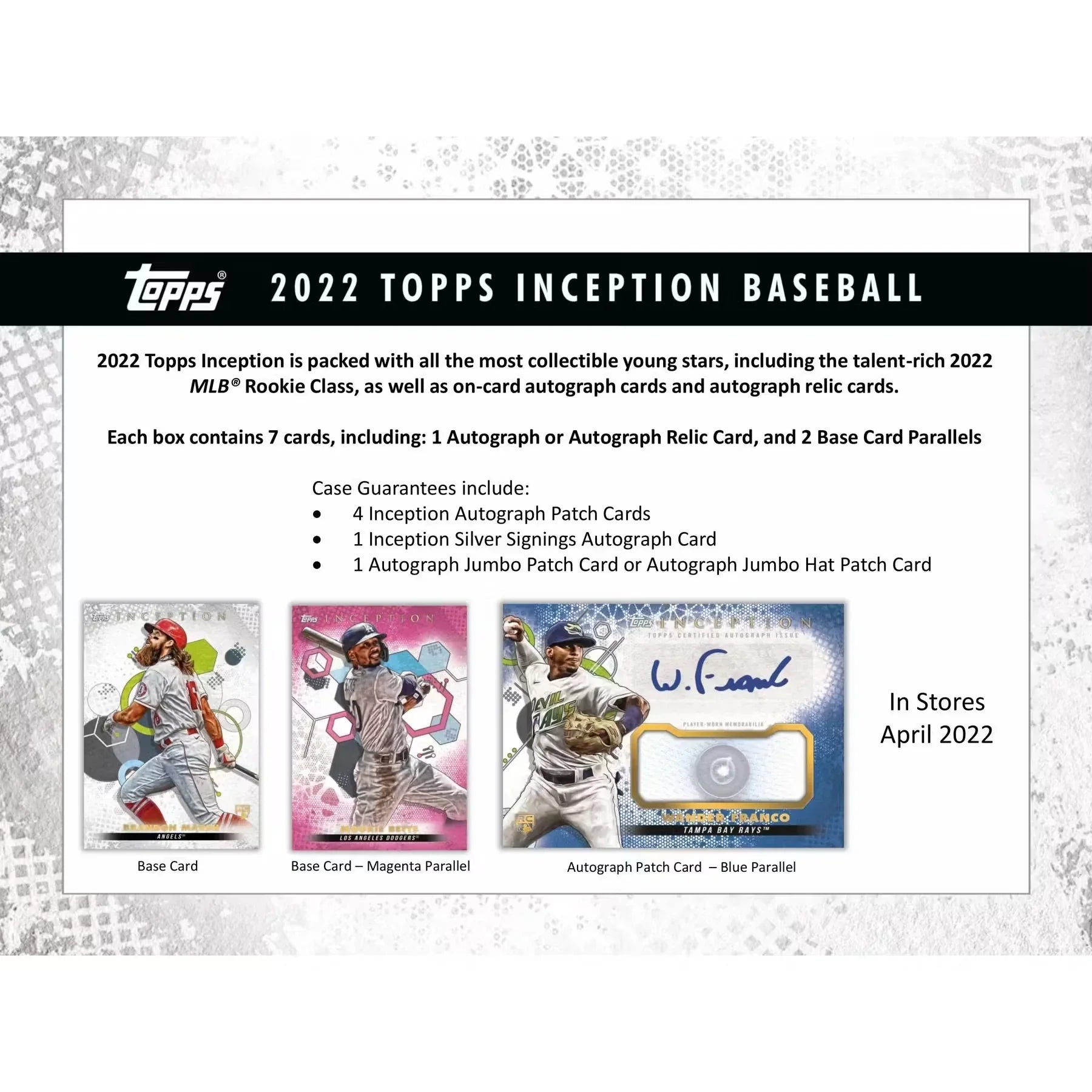 2022 Topps Inception Baseball Hobby 16-Box Case | Autograph Patch Cards (Ships Sealed Only)