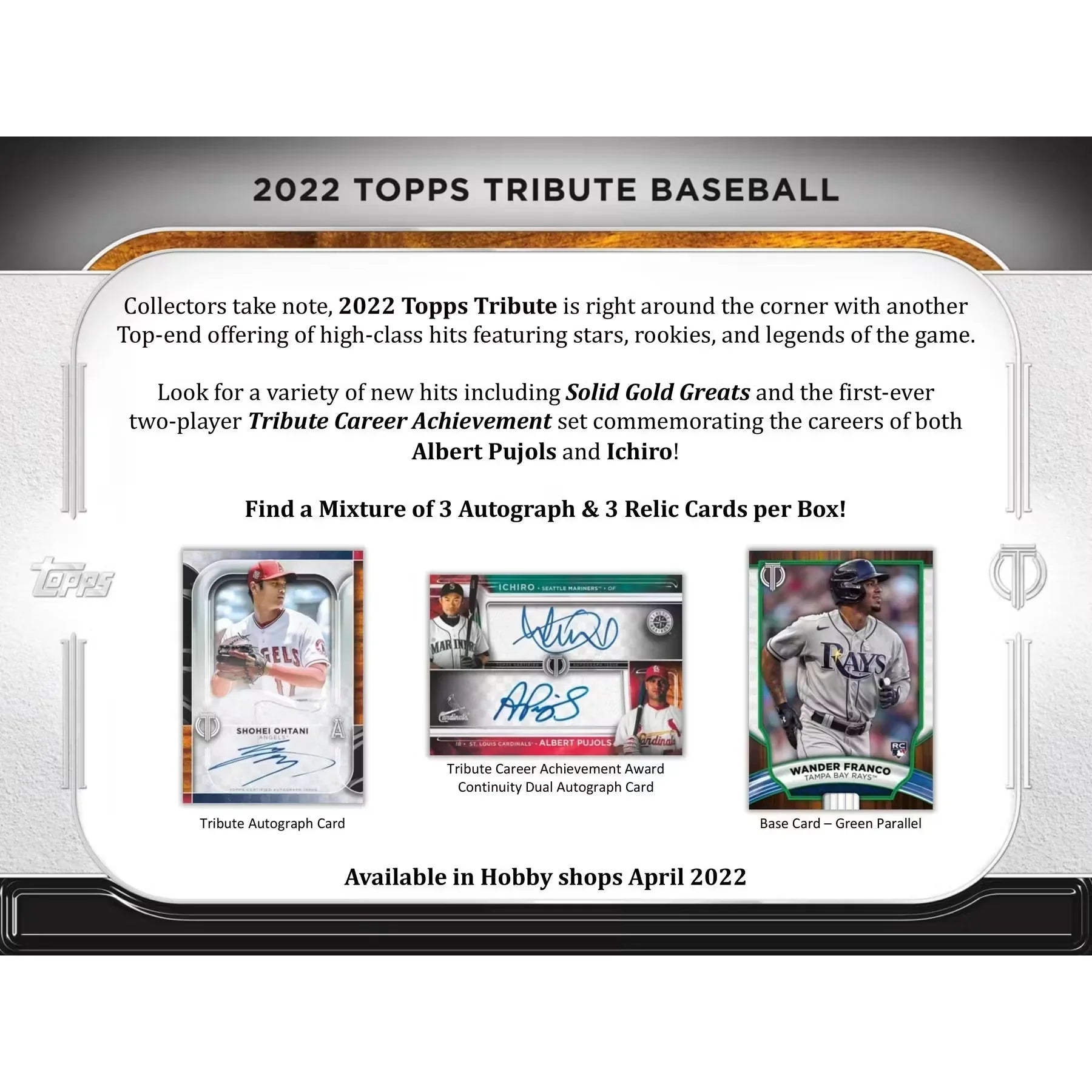 2022 Topps Tribute Baseball Hobby Box (Ships Sealed Only)