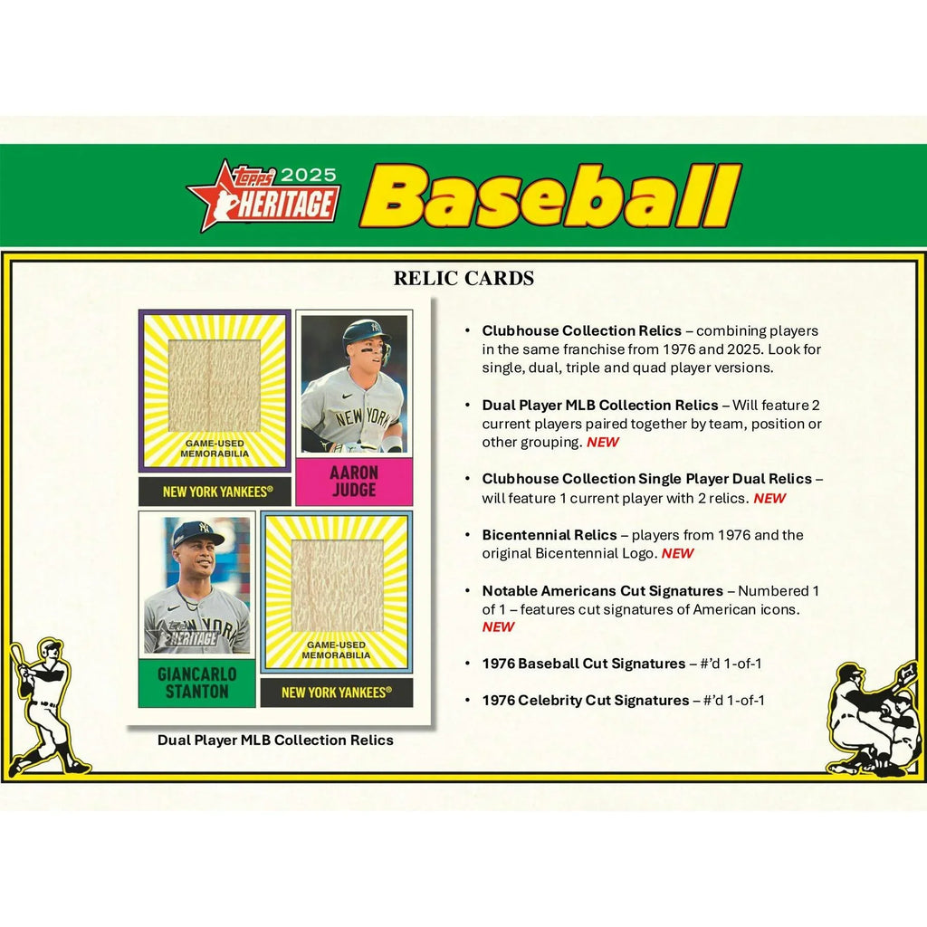 2025 Topps Heritage Baseball Hobby 12 Box Case (Ships Sealed Only)