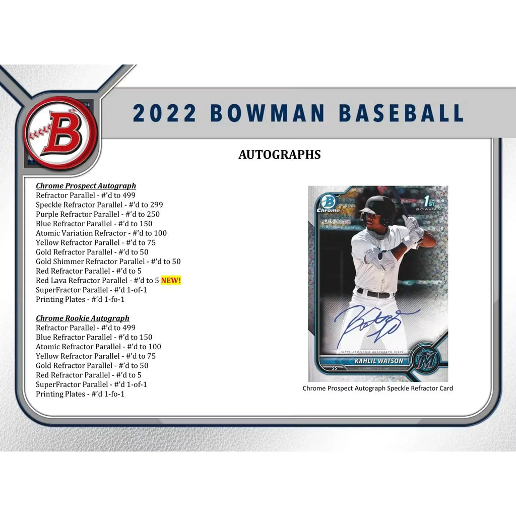 2022 Bowman Baseball Hobby Jumbo 8-Box Case | Prospect & Autograph (Ships Sealed Only)