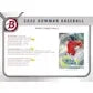 2022 Bowman Baseball Hobby Jumbo 8-Box Case | Prospect & Autograph (Ships Sealed Only)