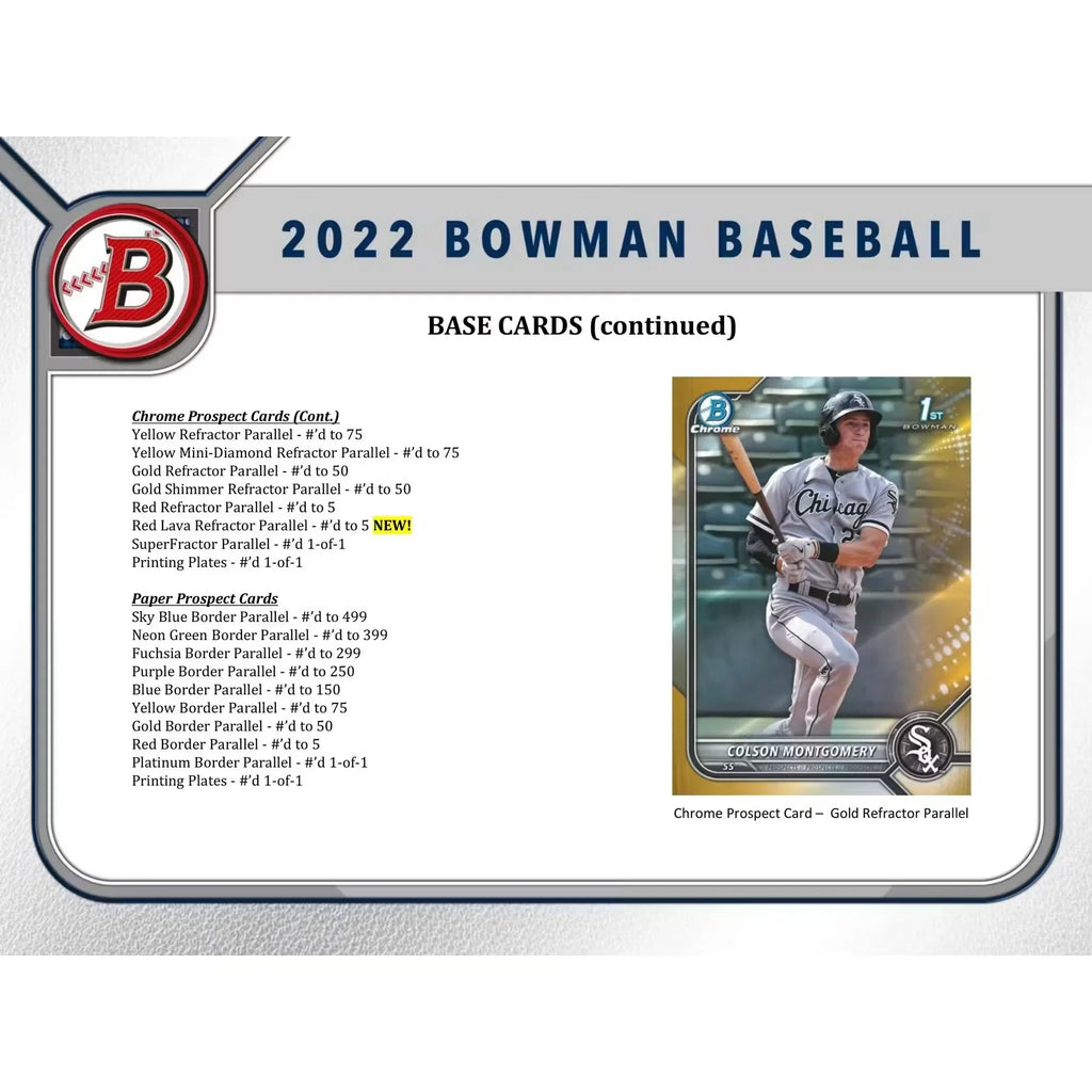 2022 Bowman Baseball Hobby Jumbo 8-Box Case | Prospect & Autograph (Ships Sealed Only)