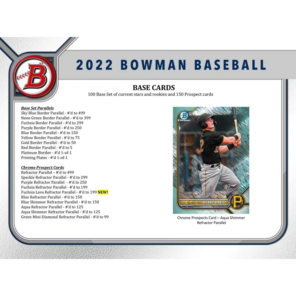 2022 Bowman Baseball Hobby Jumbo Box | 3 Autographs (Ships Sealed Only)