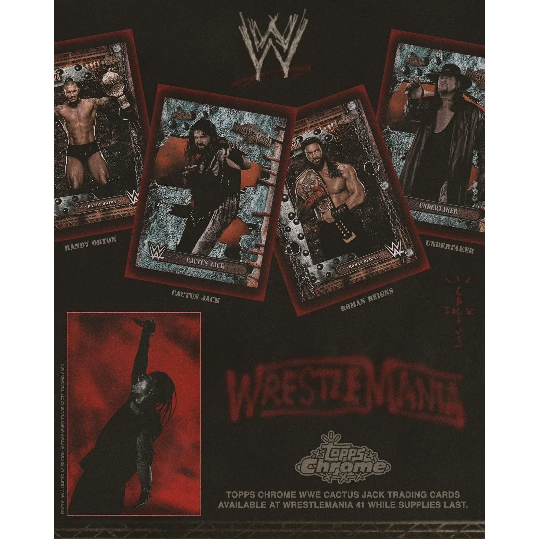 2025 Topps Chrome WWE Cactus Jack Hobby Box WrestleMania Exclusive (Ships Sealed Only)