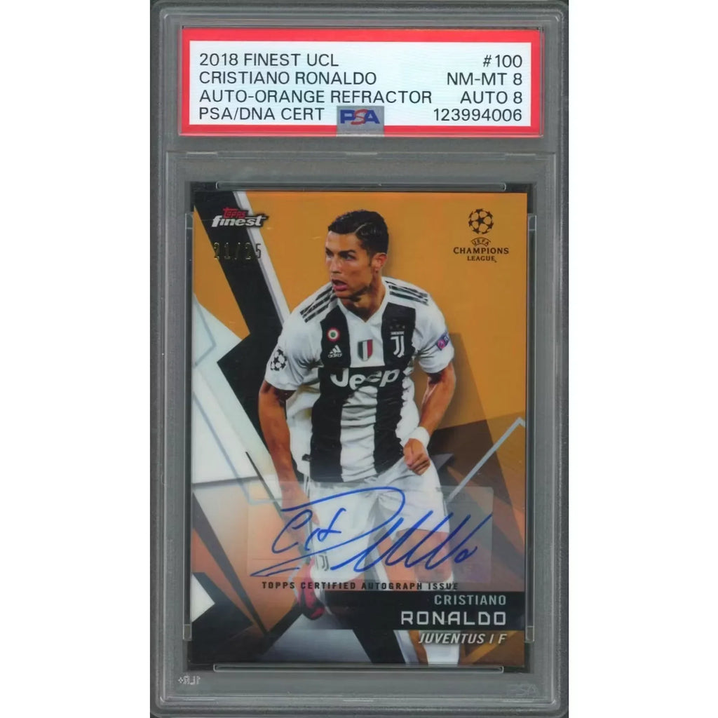 Cristiano Ronaldo Signed 2018-19 Topps Finest Card | PSA 8 Auto