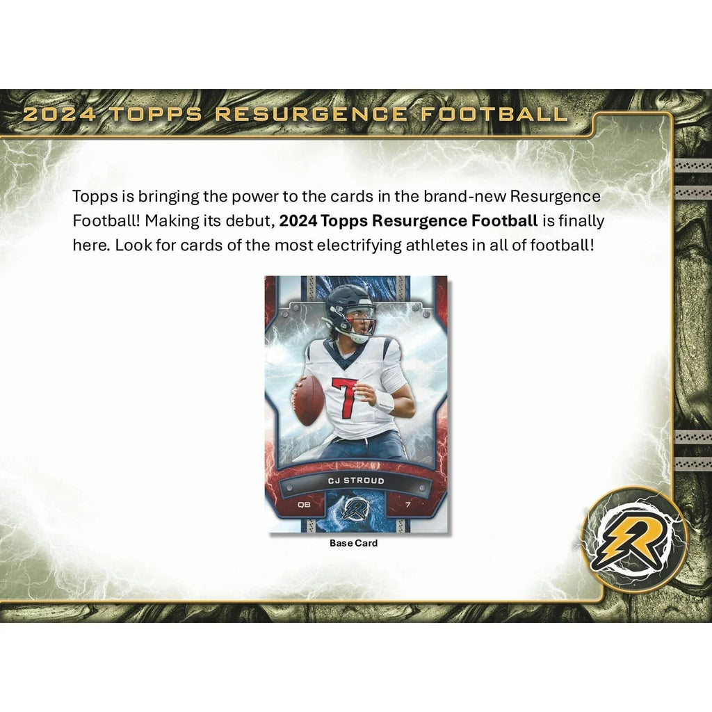 2024 Topps Resurgence Football Hobby Box (Ships Sealed Only) - D