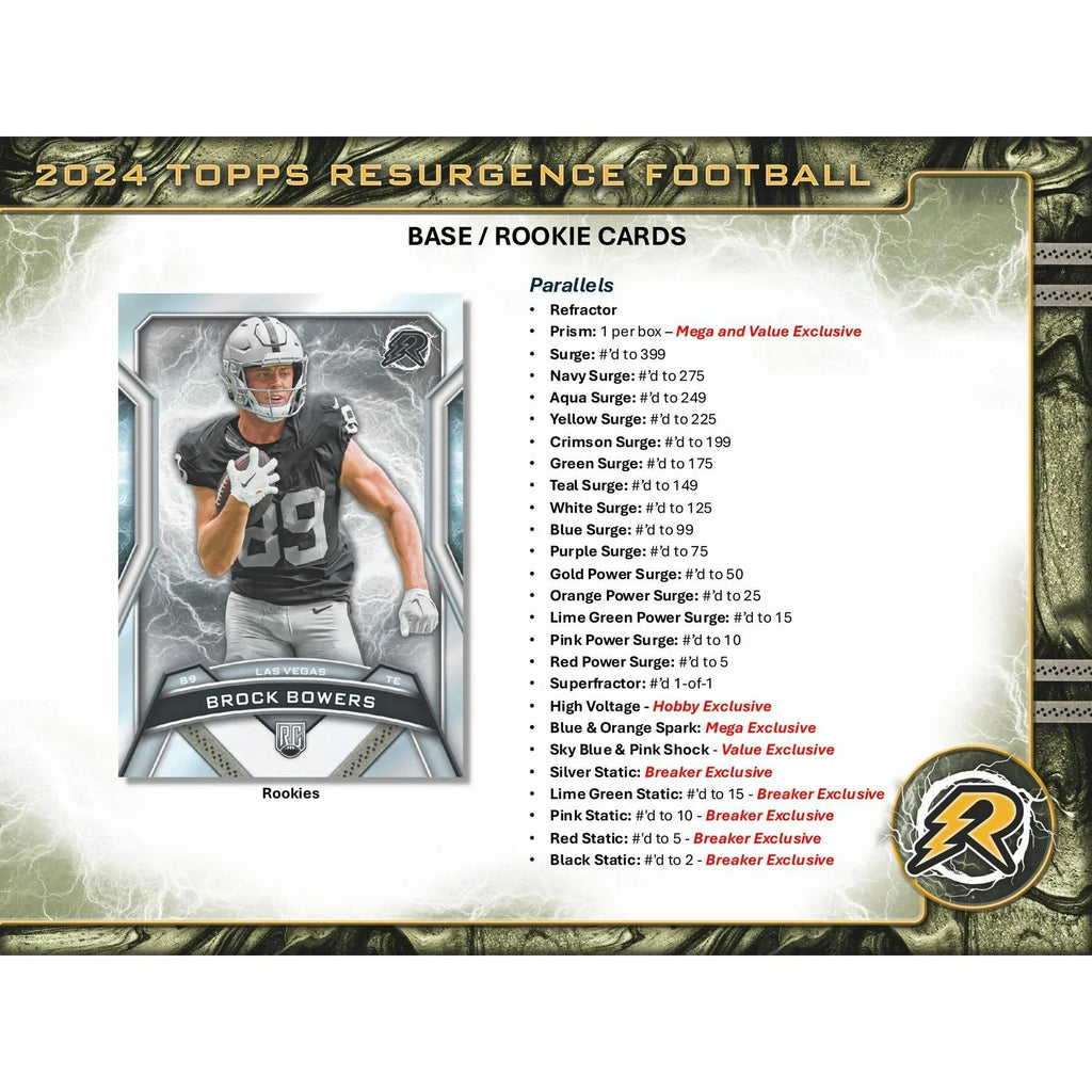 2024 Topps Resurgence Football Hobby Box (Ships Sealed Only) - D