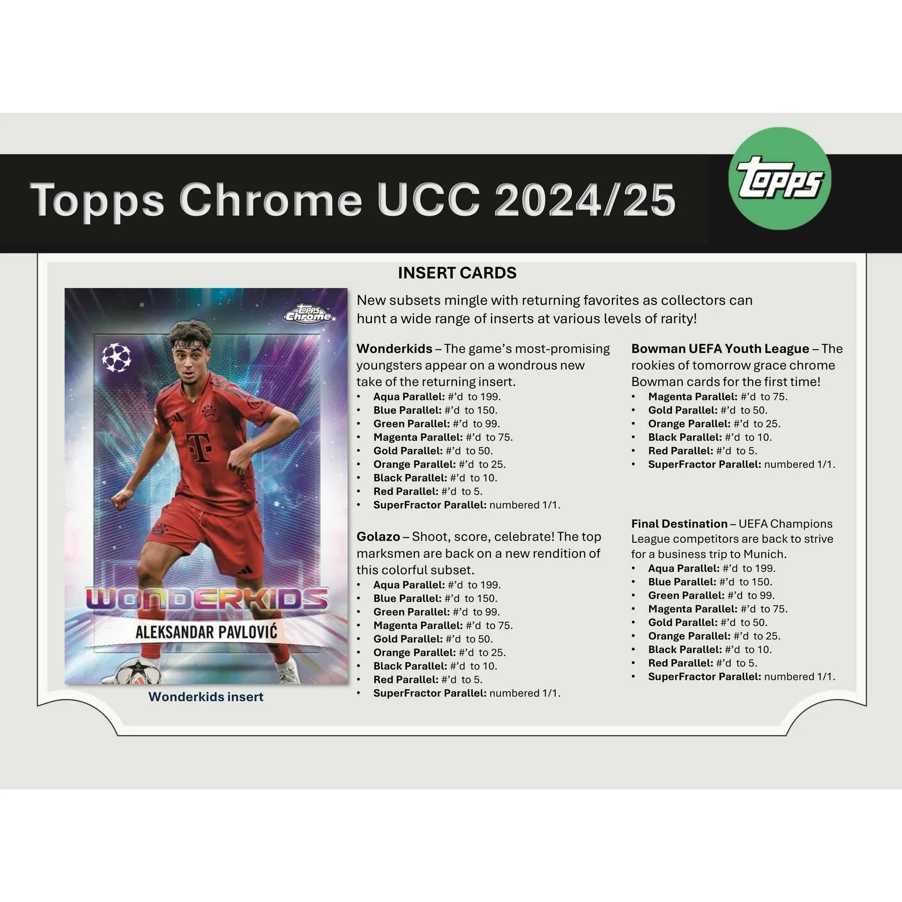 2024 25 Topps Chrome UEFA Club Competitions Hobby Box (Ships Sealed Only)