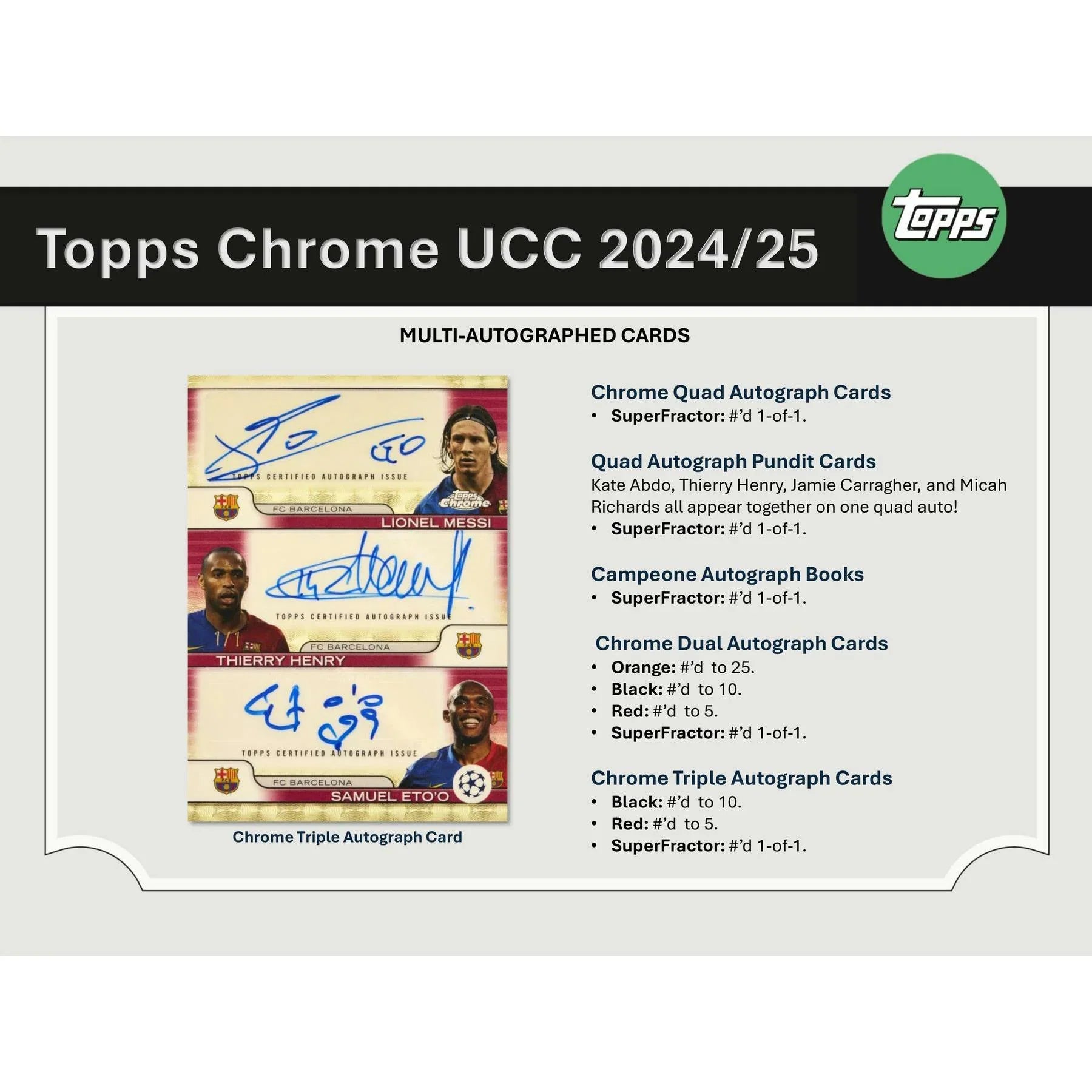 2024 25 Topps Chrome UEFA Club Competitions Blaster Box (Ships Sealed Only)